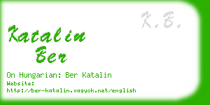 katalin ber business card
